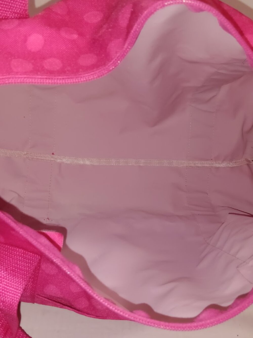THIRTY ONE MARISSA MUSIC NOTE PINK POLKA DOT DUFFEL TRAVEL BAG - Picture 6 of 6